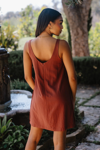 Aria Mini Dress in Brown