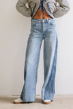 Sofia Contrast Wide Leg Jeans