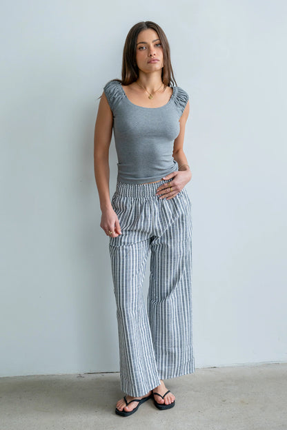 Indiana Striped Pants in Black