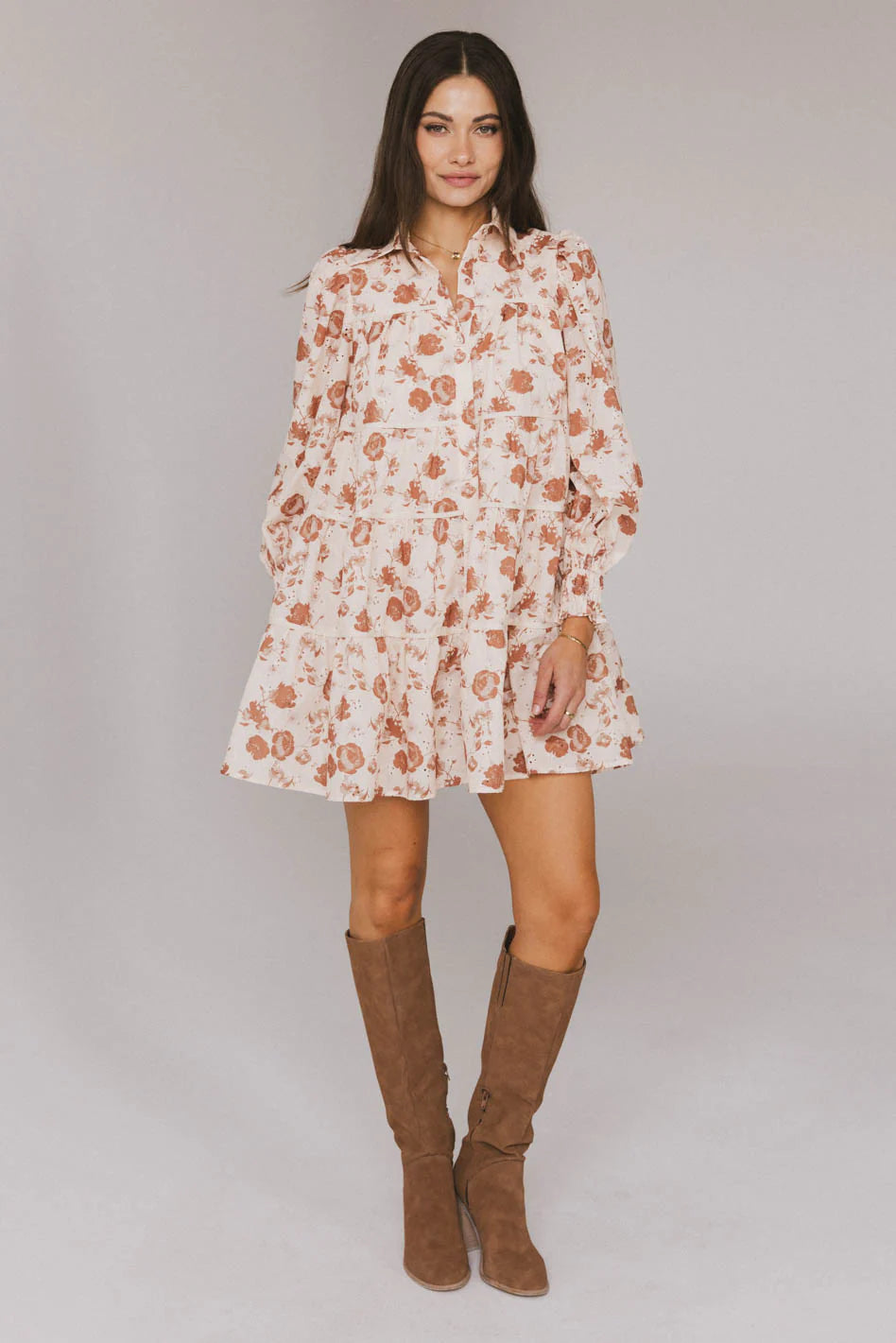 Parlor Floral Embroidered Mini Dress FINAL SALE