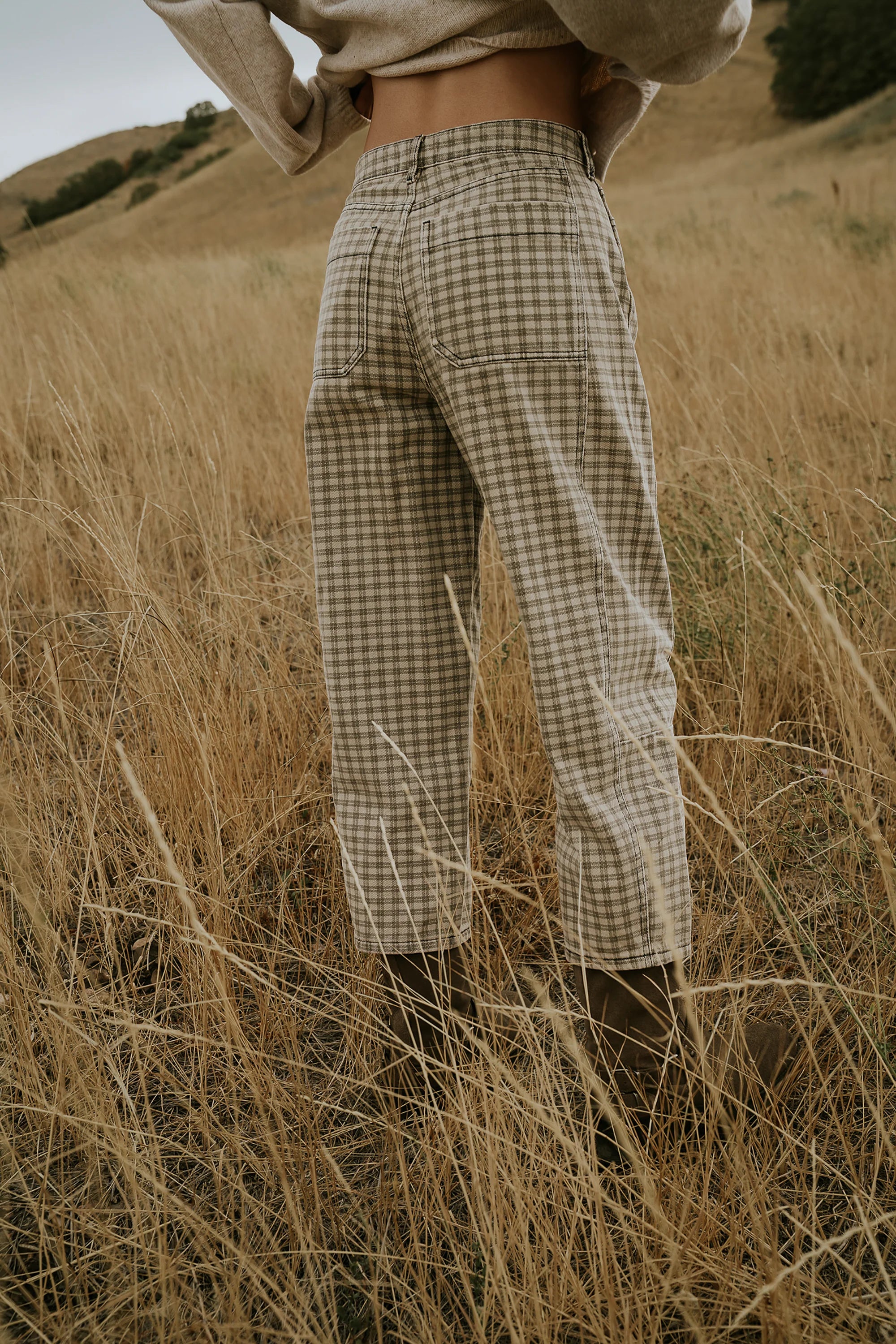 Nala Plaid Barrel Jeans FINAL SALE