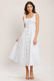 SEASIDE BRUNCH WHITE MIDI DRESS
