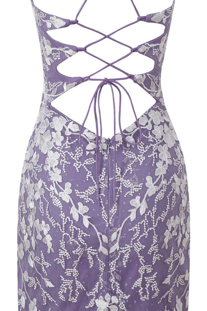 Sheath Short Spaghetti Straps Lace Homecoming Dress