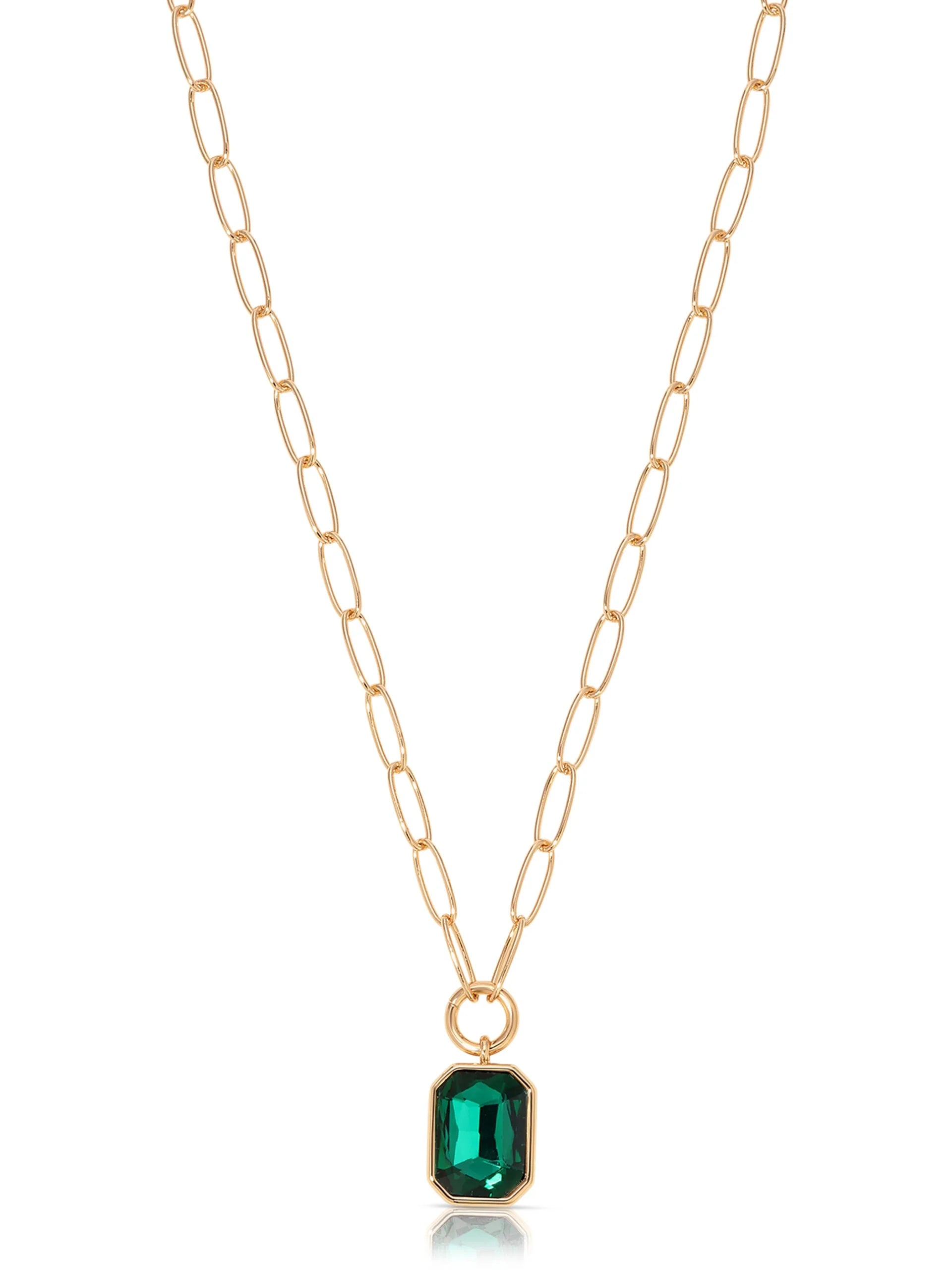 Deco Crystal Pendant Necklace