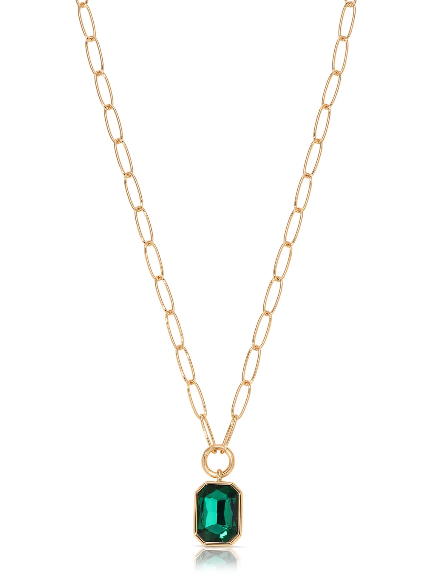 Deco Crystal Pendant Necklace