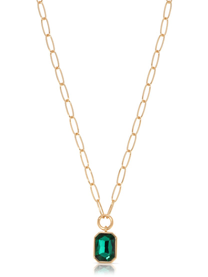 Deco Crystal Pendant Necklace