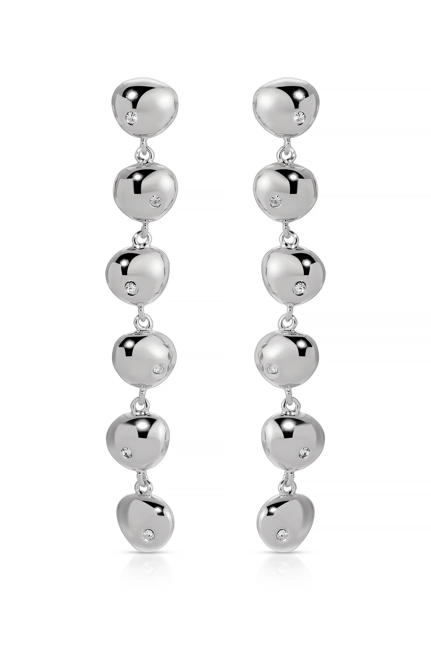 Polished Pebble Linear Dangle Earrings