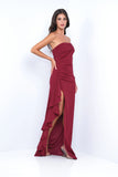 Marie Strapless Maxi Dress Burgundy