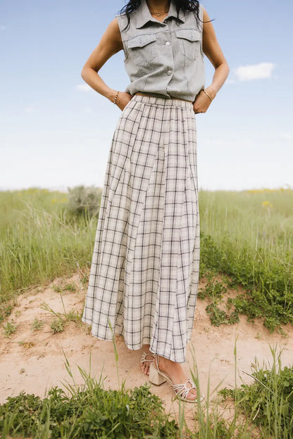 Avril Plaid Maxi Skirt