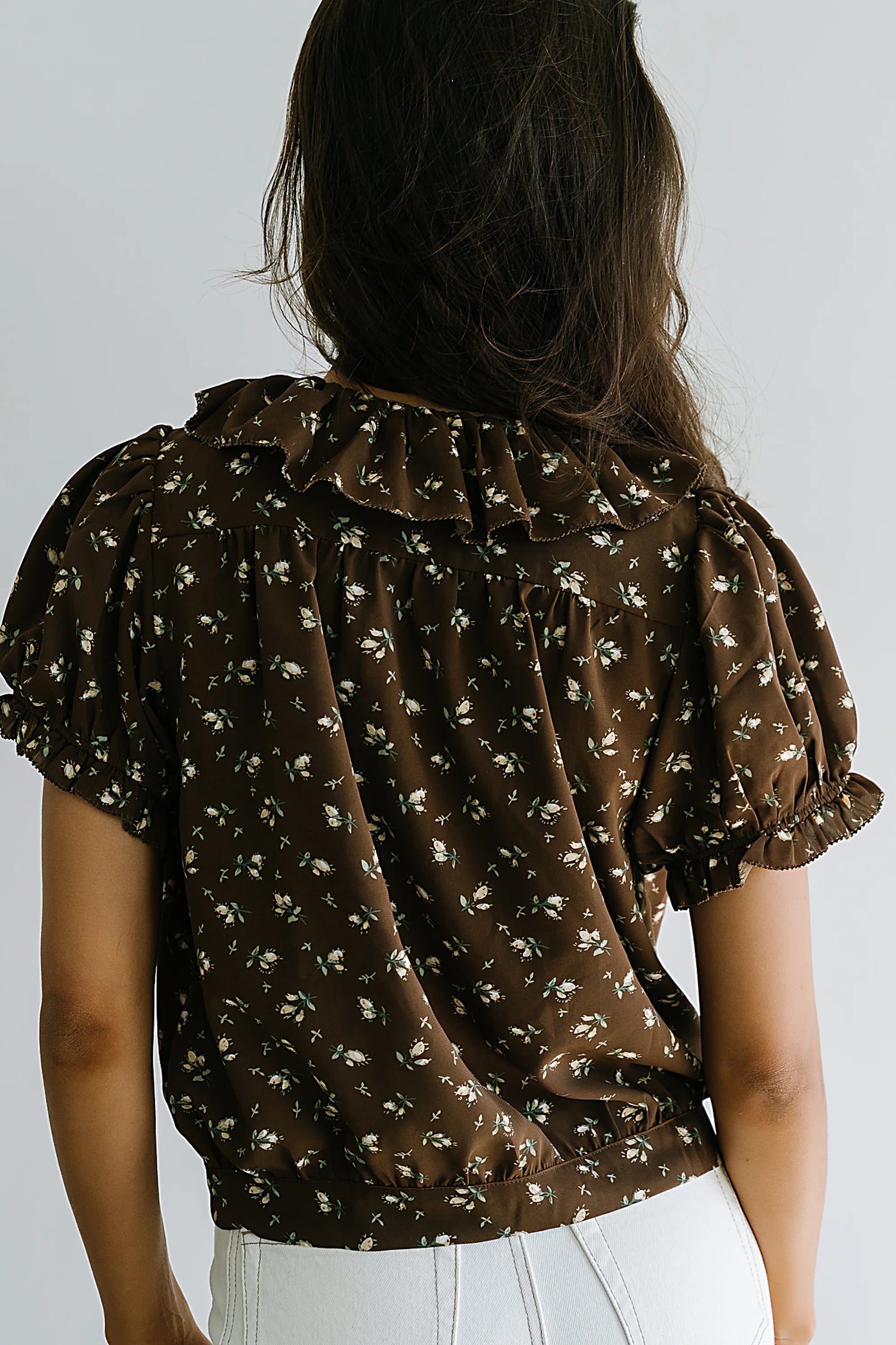 Bennie Collared Blouse in Brown