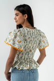 Rusty Smocked Blouse
