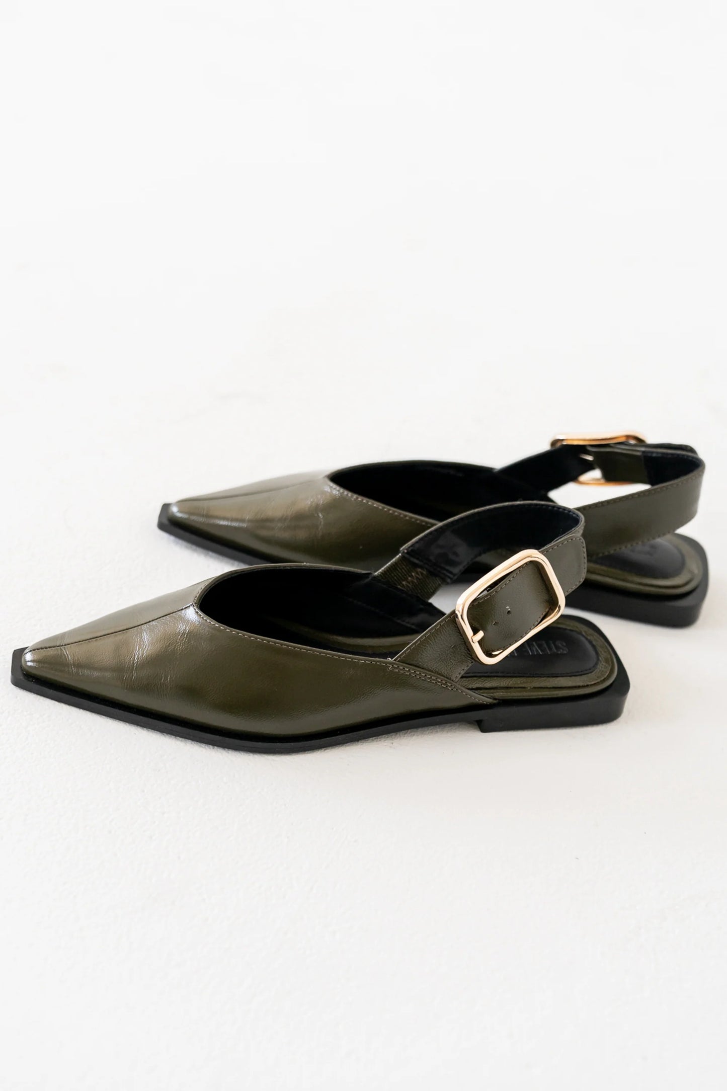 Steve Madden Shay Slingback Flats in Olive FINAL SALE