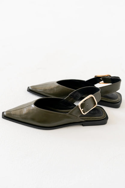 Steve Madden Shay Slingback Flats in Olive FINAL SALE