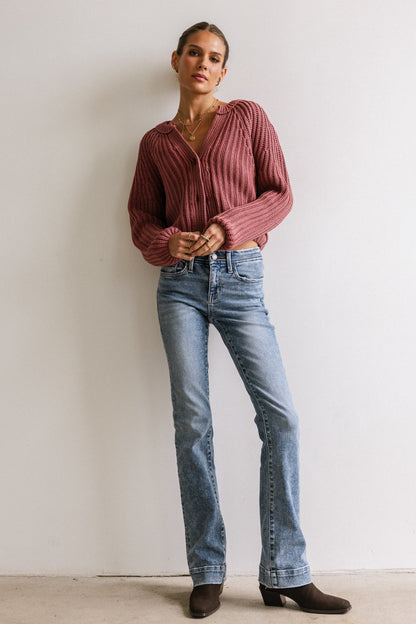 Katie Knit Cardigan in Red FINAL SALE