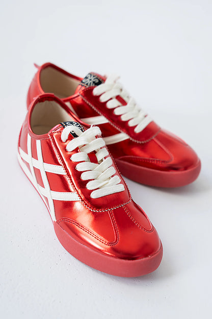 Polly Sneakers in Metallic Red FINAL SALE