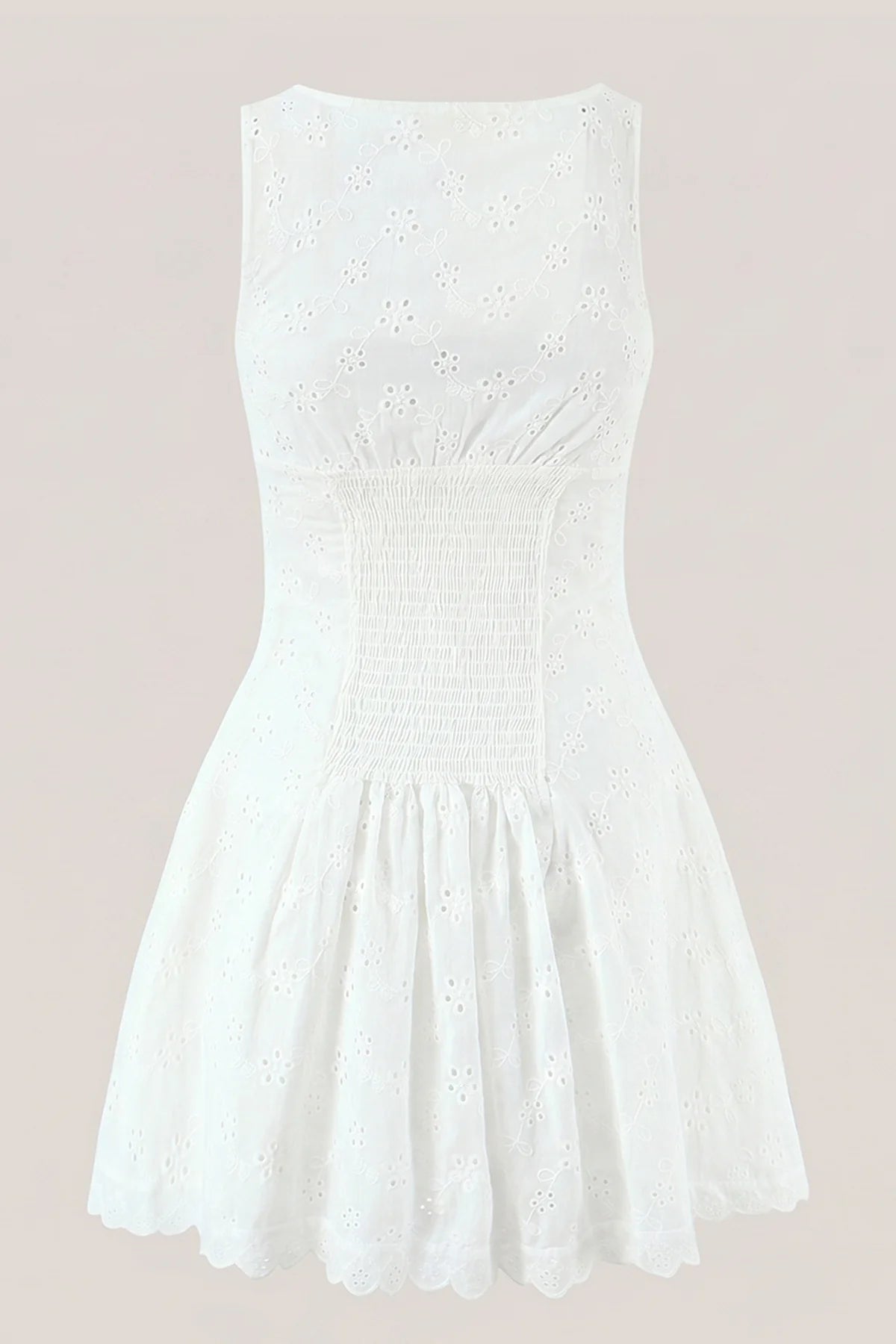 White V Neck Floral Print A Line Mini Dress