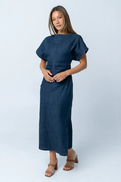 Jeanie Pleated Maxi Dress