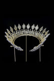 Silver Large 5A Cubic Zirconia Round Tiara