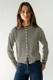 Julianne Striped Cardigan in Black