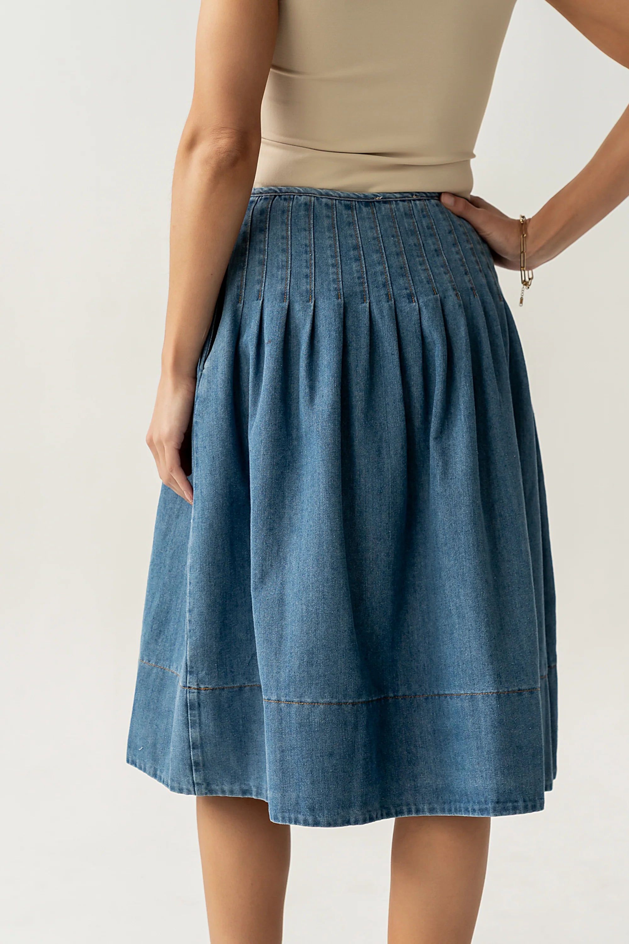 Sierra Pleated Midi Skirt