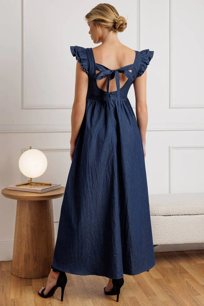 SOUTHAMPTON STROLL CHAMBRAY MIDI DRESS
