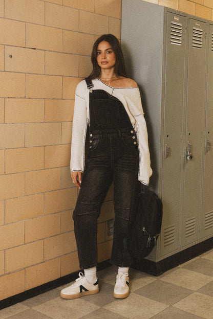Tansy Denim Overalls in Black FINAL SALE