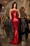 Santiago Gown Strapless Sequin Mermaid Dress