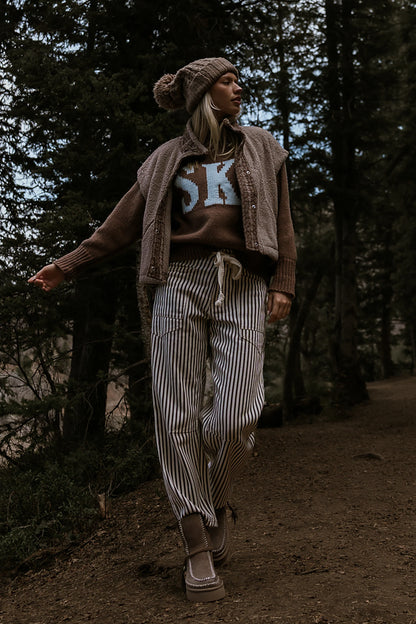 Ski Knit Sweater in Brown FINAL SALE