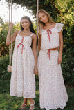 Simon Tiered Maxi Skirt in Red