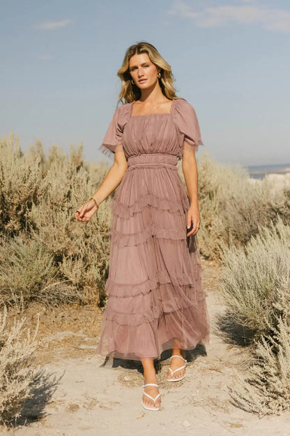 Eugena Ruffled Maxi Dress in Lavender FINAL SALE