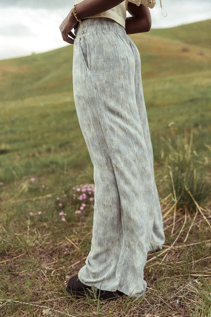 Verity Printed Pants in Blue FINAL SALE