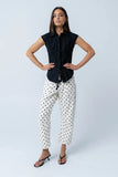 Remi Pleated Button Up in Black
