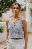 Marko Crochet Tank Top in Blue