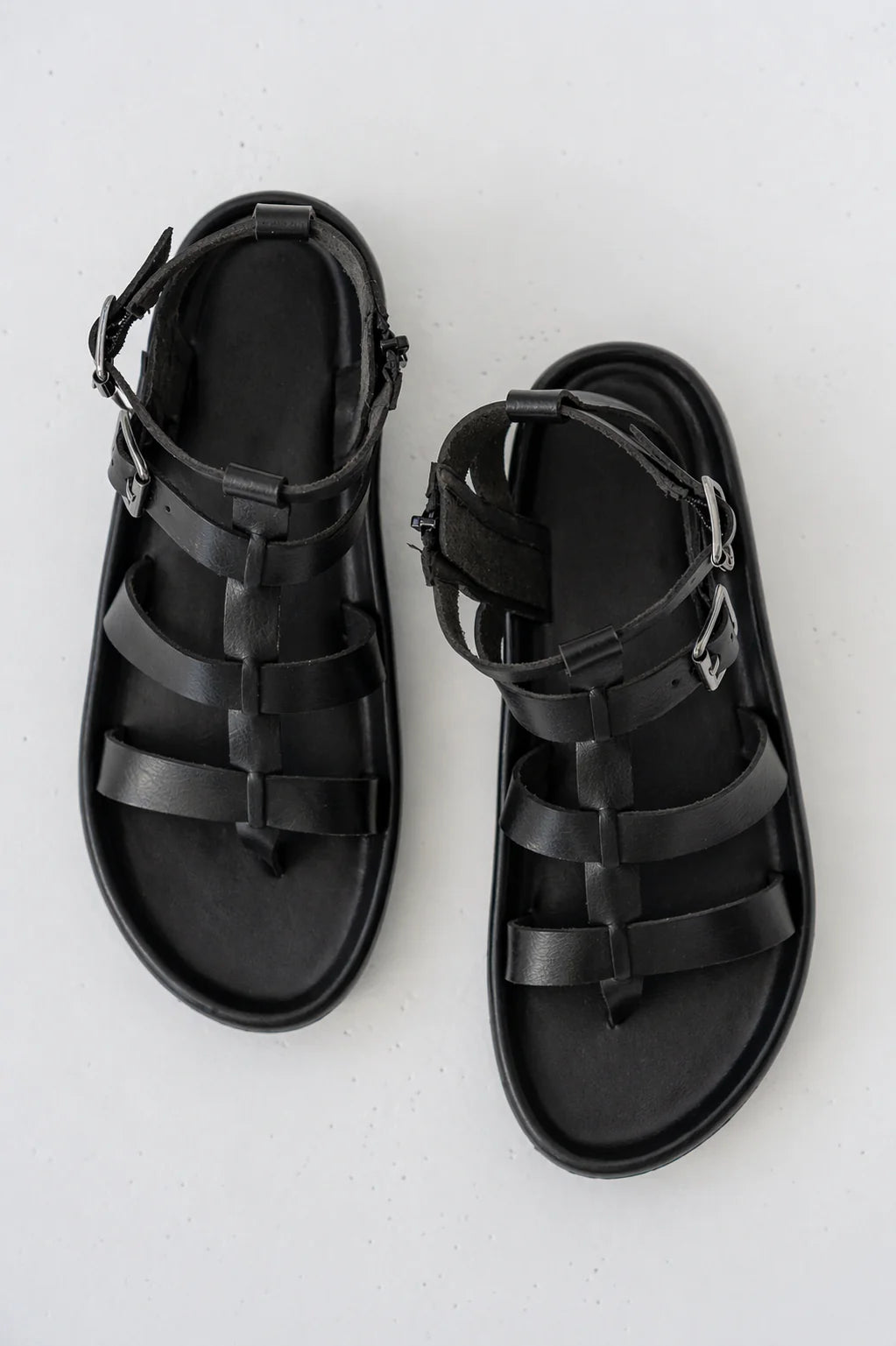 Martin Strappy Sandals in Black
