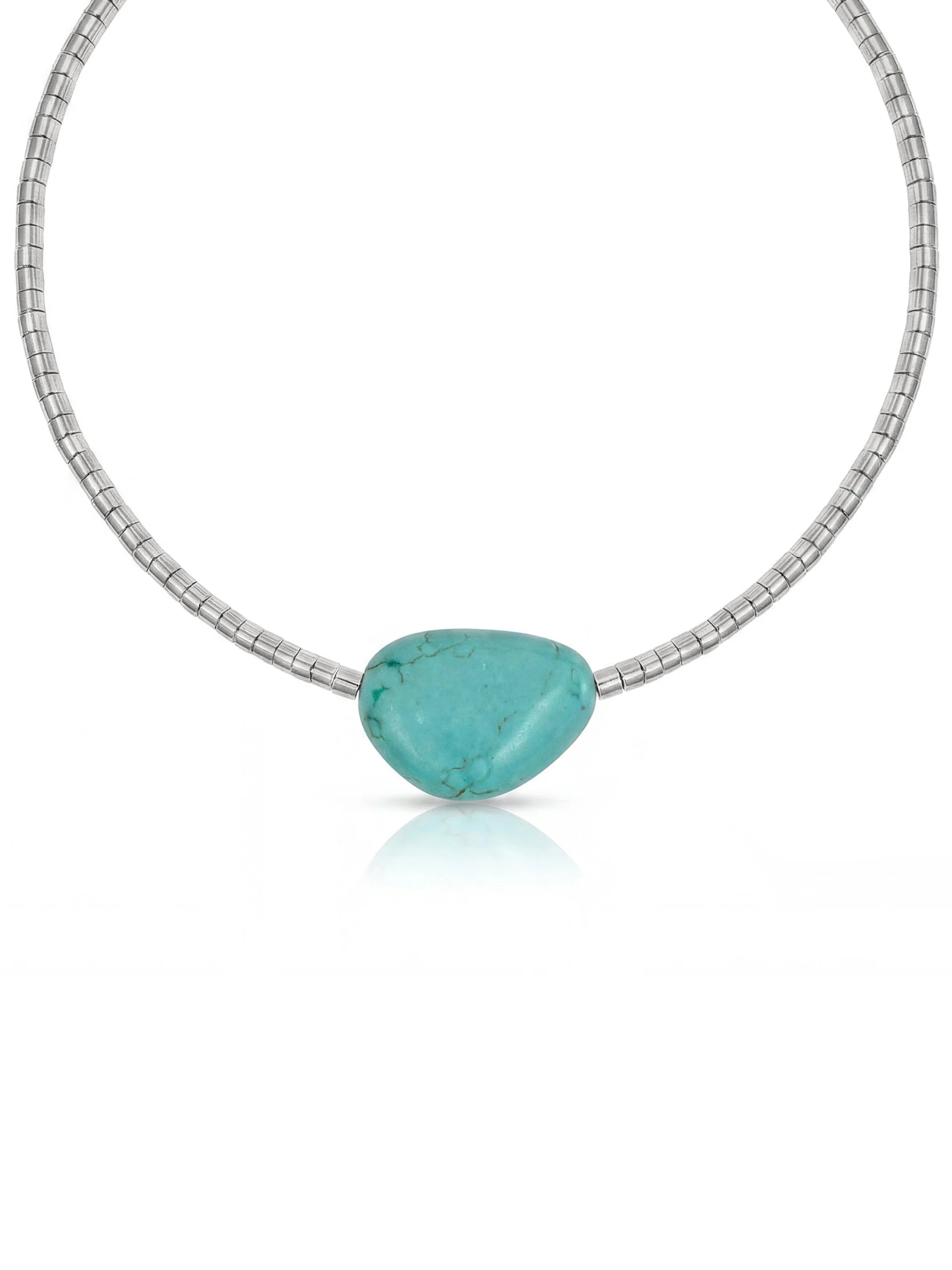 Beaded Turquoise Nugget Necklace