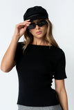 Waylen Ribbed Sweater in Black