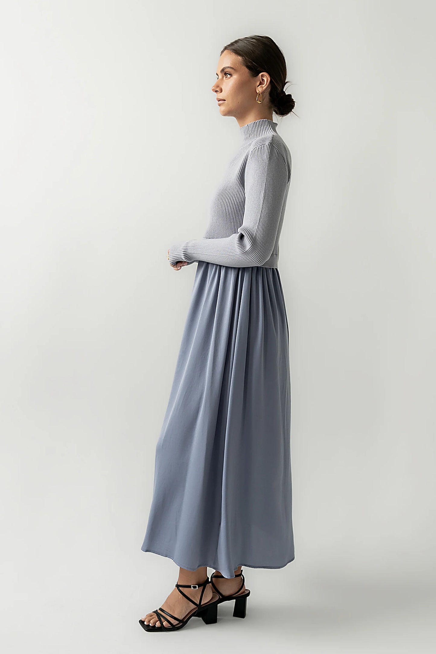 Zeda Midi Dress in Blue FINAL SALE
