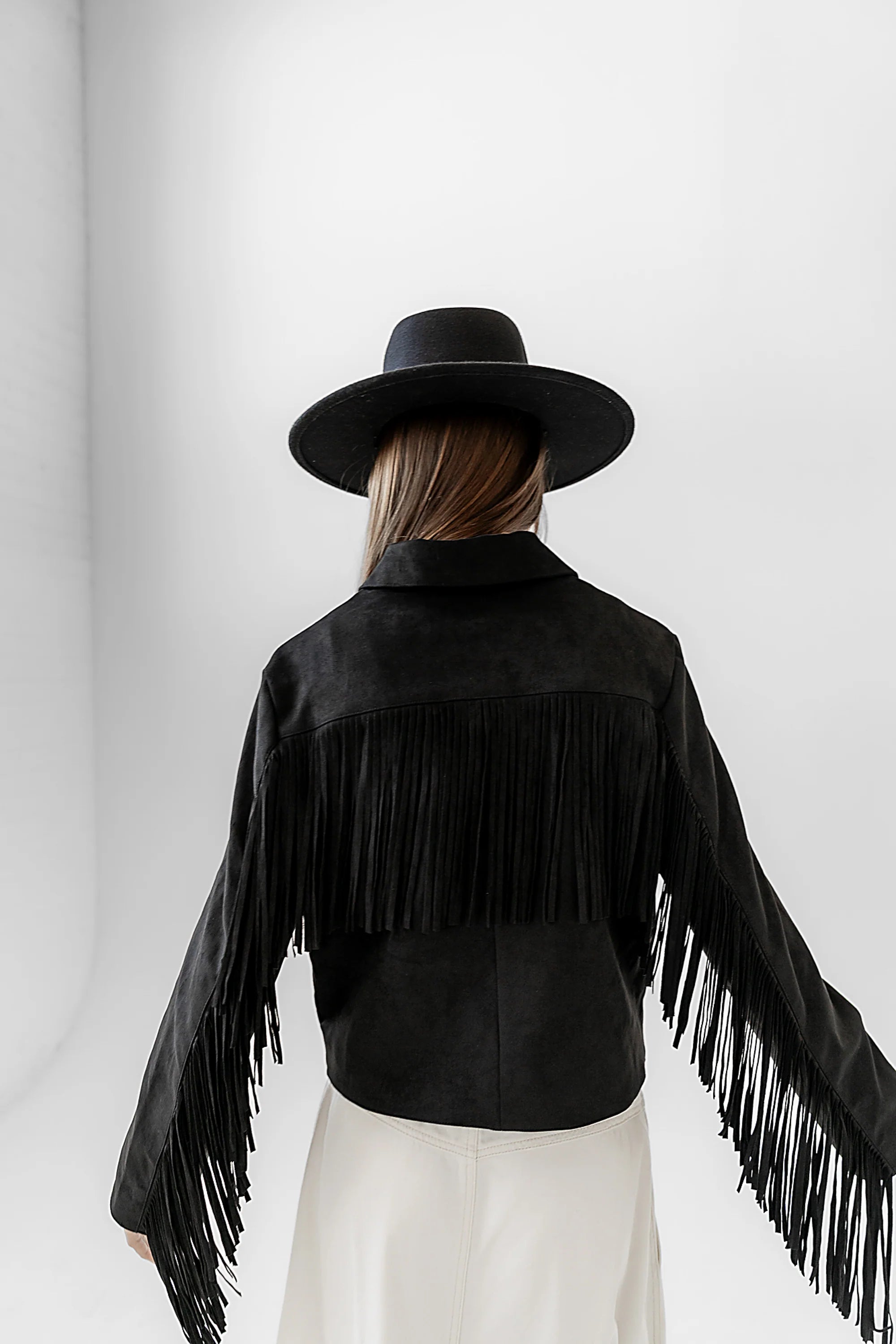 Bridget Fringe Jacket in Black