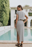 Camille Striped Midi Skirt