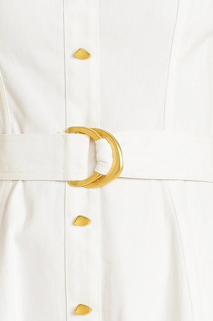 BELLA PORTOFINO WHITE MIDI DRESS
