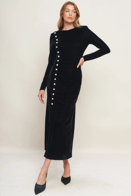 URBAN EMPRESS VELVET MIDI DRESS