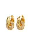 LUV AJ Pave Interlock Hoops