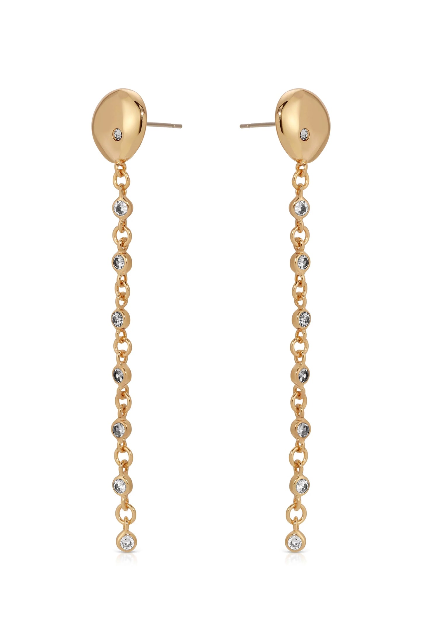 Polished Pebble Linear Chain Earrings