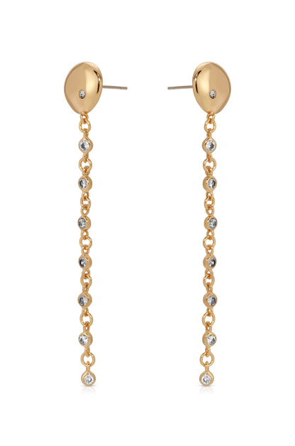 Polished Pebble Linear Chain Earrings