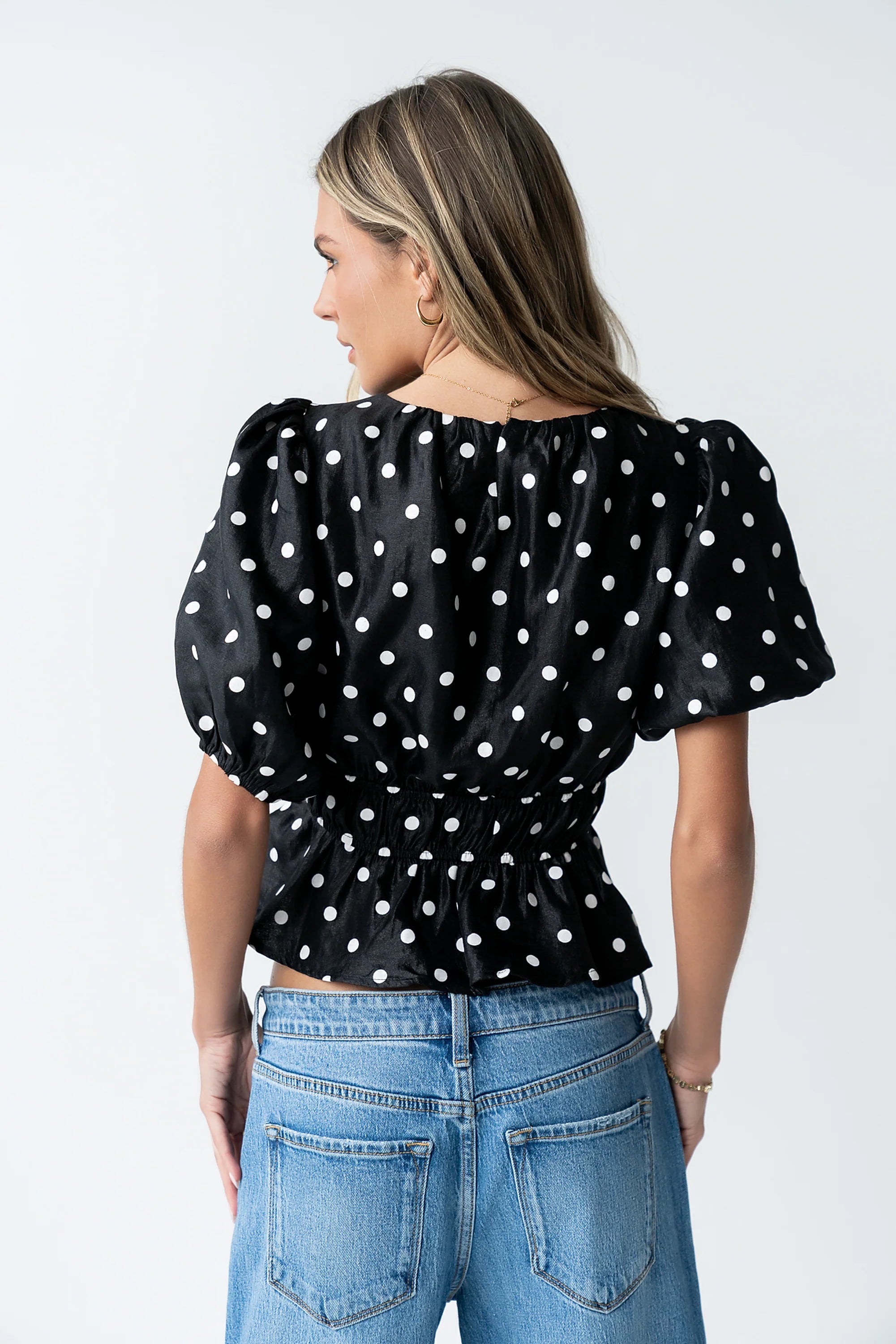 Terri Polka Dot Peplum Top FINAL SALE