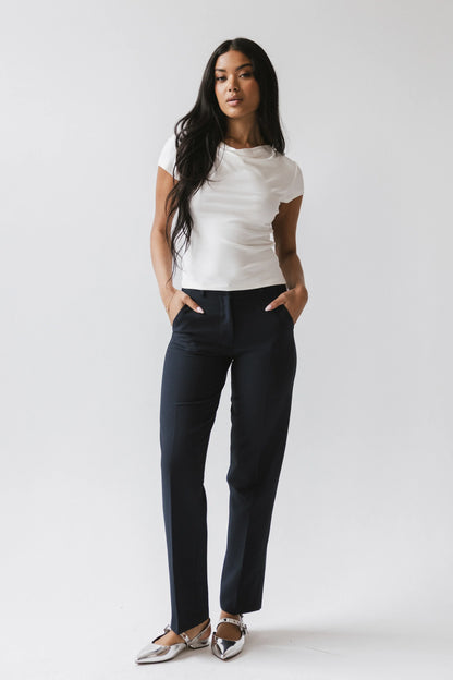Mitchel Straight Leg Trouser in Navy