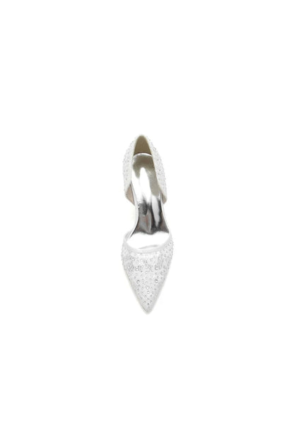 Pointed Toe Beaded Lace Wedding Stiletto Heels