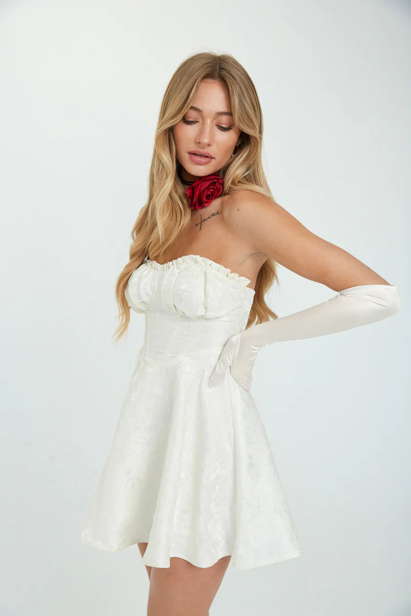 Emme Jacquard Bustier Mini Dress