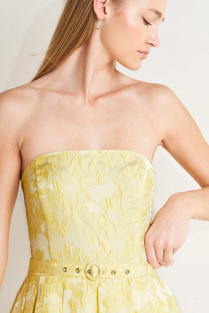 BUTTERCUP BLOOM LEMON YELLOW MIDI DRESS