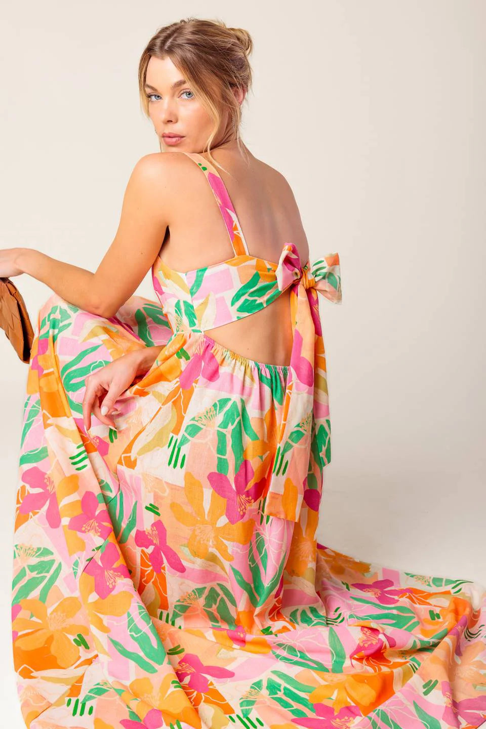 BON VOYAGE MAXI DRESS PINK ORANGE